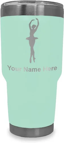 Vista 9 de LaserGram Vaso aislado al vacío de 20 onzas, bailarina de ballet, grabado personalizado incluido (negro)