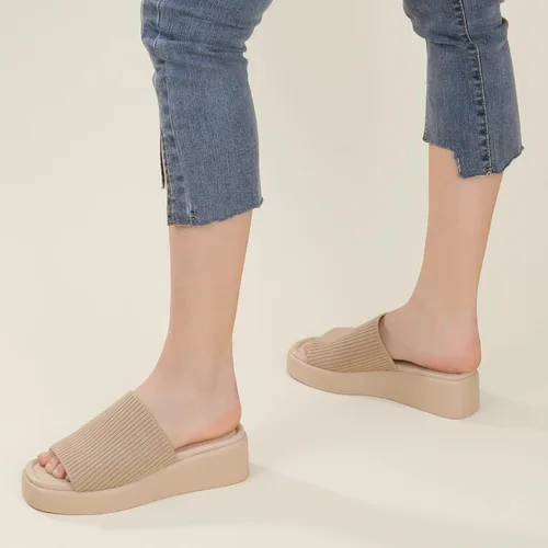 Vista 3 de Leevar Sandalias de plataforma para mujer Sandalias de plataforma acolchada de espuma viscoelástica suave Sandalias de plataforma sin espalda
