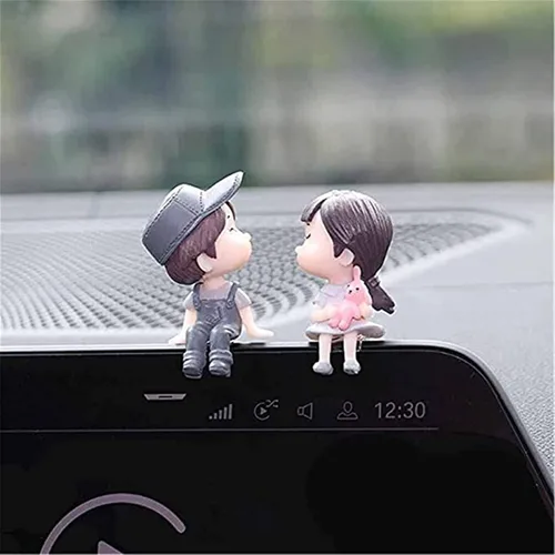 Vista 13 de Lindos adornos para pareja, lindo adorno interior de automóvil para parejas, decoración de automóvil, lindas parejas de dibujos animados, accesorios