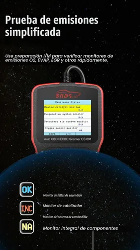 Vista 6 de OS601 Escáner OBD2 Herramienta de Diagnóstico Lector de Códigos Herramienta de Escaneo de Fallas del Motor para Automóviles OBD-II desde 1996
