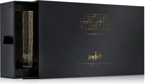 Vista 9 de JoyJolt Star Wars Glassware. Juego de 4 vasos altos 'Deco', vasos de Star Wars de 13.5 onzas. Vaso alto Highball con Darth Vader en una copa