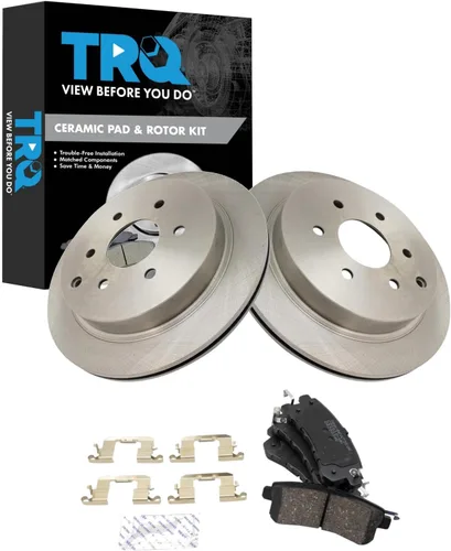 Vista 54 de TRQ Juego de pastillas de freno y rotor de cerámica trasera compatible con Honda Accord V6 1998-02 3.0L con frenos de disco traseros 02-06 Acura RSX