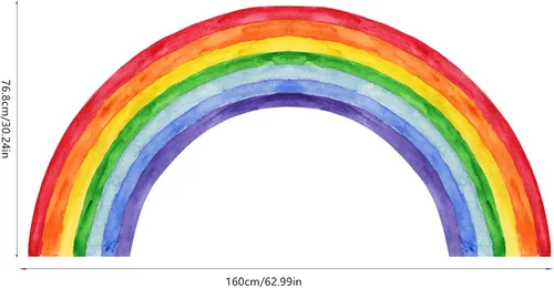 Vista 5 de Calcomanías de arco iris para pared, calcomanías de pared de Escandinavia, removibles, despegar y pegar, sala de estar, dormitorio de niñas, jardín