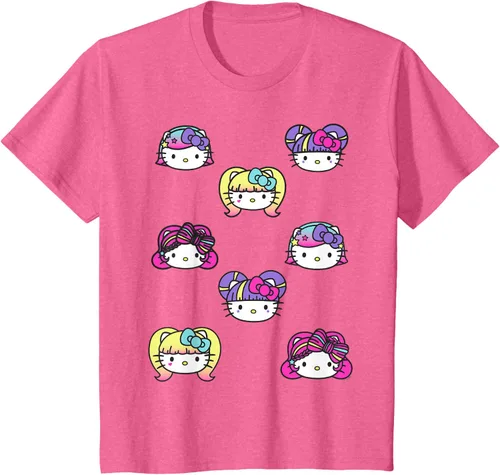 Vista 58 de hello kitty Kawaii Multi peinado Tee, Azul (Heather blue)