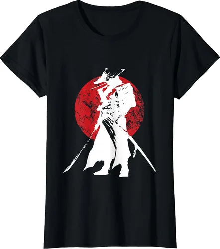 Vista 61 de Vintage Japanese Samurai Retro Bushido Warrior Japan Sword T-Shirt Asphalt Grey