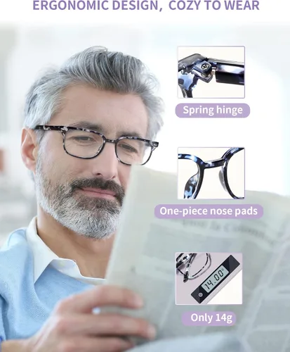 Vista 4 de NOVIVON Reading Glasses for Women, Reading glasses men, Blue Light Blocking Readers, Computer eye glasses, Cheaters