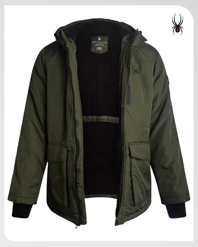 Vista 5 de Spyder Abrigos de Invierno para Hombres - Chaqueta de Forro Polar Parka Abrigo de Plumón de Invierno Resistente al Viento Impermeable Chaquetas