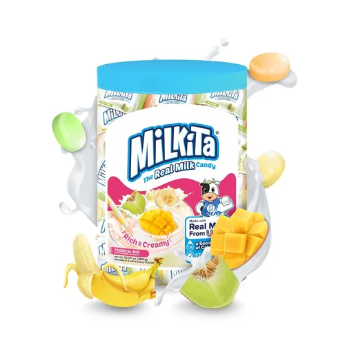 Vista 19 de Milkita Caramelo cremoso de leche de plátano – Dulces saludables bajos en azúcar con leche real para niños y adultos – Caramelos sin grasa y sin