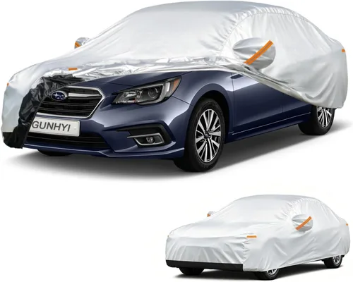 Vista 40 de GUNHYI - Funda de automóvil de 6 capas para Tesla Model 3 (2017-2025), impermeable para todo tipo de clima, protección UV contra la nieve, el sol