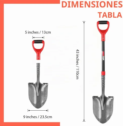 Vista 3 de Pala de jardín redonda con hoja de diente de sierra afilada para excavar Sharp Sawtooth Blade,Sturdy Fiberglass Handle,Comfortable Grip,For