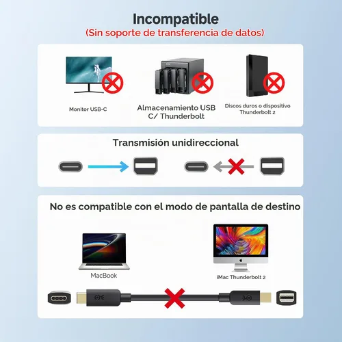 Vista 6 de Cable Matters Cable USB C a Mini DisplayPort 4K unidireccional, 6 pies