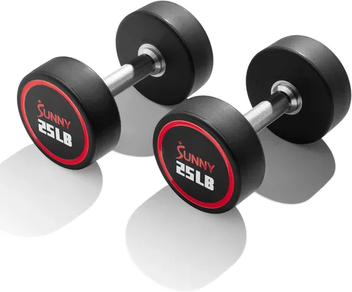 Vista 9 de Sunny Health & Fitness Premium Round Dumbbells for Strength Training 5-50 lb 9.9 lbs (par)