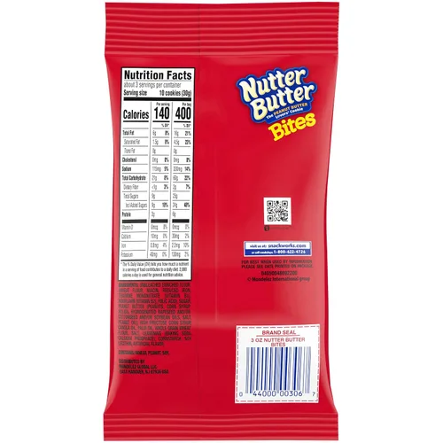 Vista 6 de Nutter Butter Bites - Bolsa grande de galletas de mantequilla de maní, 1 paquete (3 onzas)