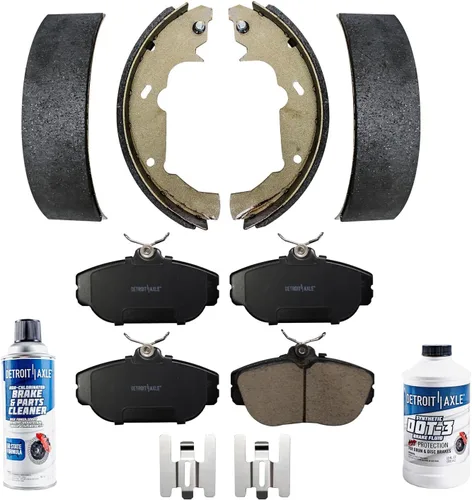 Vista 28 de Detroit Axle - Juego de 4 frenos delanteros para BMW X5 2002, 2003, 2004, 2005, 2006, rotores de freno de disco y pastillas de freno de cerámica