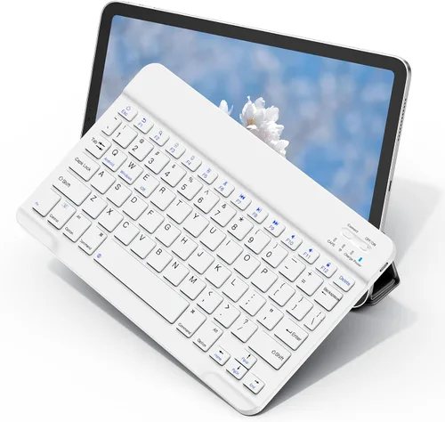 Vista 11 de Teclado Bluetooth inalámbrico para Samsung Galaxy A11+A9+ S10 FE S9 S6 Lite Portátil ultradelgado, recargable tipo C, compatible con Tab S9+ S9