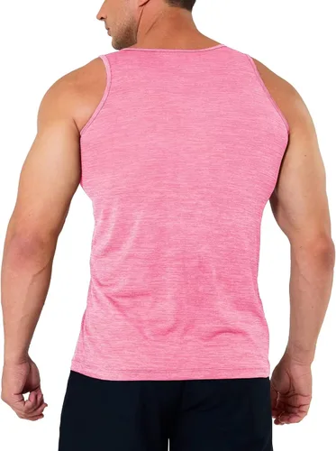 Vista 2 de MAGCOMSEN Camisetas sin mangas para hombre, de secado rápido, para entrenamiento, gimnasio, musculación, camiseta atlética para culturismo