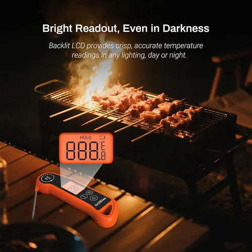 Vista 5 de Termómetro de carne de lectura instantánea, termómetro digital de carne con lectura rápida de 0.5 segundos, termómetro de cocina impermeable IPX5