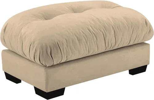 Vista 25 de Reposapiés Otomano Tapizado de Terciopelo con Cojín para Sofá Seccional Sofá 300 libras para Sala de Estar (Beige)