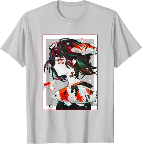 Vista 72 de Camiseta de anime anime japonés estético Otaku Negro