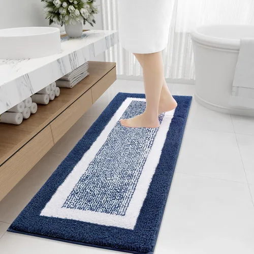 Vista 26 de OLANLY Alfombras de baño 24x16, tapetes de baño extra suaves y absorbentes de microfibra, antideslizantes, lavables a máquina, secan rápido