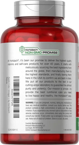 Vista 3 de Horbäach Cápsulas de vinagre de sidra de manzana 2400 mg 150