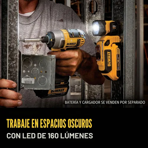 Vista 3 de DEWALT 20V MAX LED luz de trabajo, magnética, independiente y con clip, herramienta desnuda solamente (DCL044)