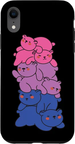 Vista 8 de Funda con diseño de oso LGBTQ para iPhone 15 con bandera bi