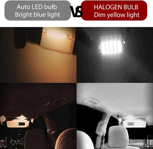 Vista 7 de 2 piezas de focos LED extremadamente brillantes 578, 1.59" 6500K 2835 chipsets 400LM luz de lectura de techo de doble punta para luces LED