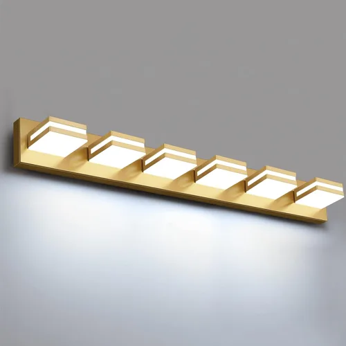 Vista 9 de IZORRO Luces LED modernas para baño (8 luces, regulables), iluminación de pared acrílica blanca mate, luces de tocador para baño sobre espejo, 6000