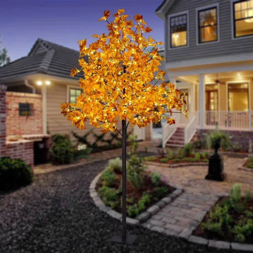 Vista 11 de LIGHTSHARE 2 piezas de 4 pies 144 LED (72 LED cada uno) árbol de arce iluminado artificial blanco cálido para Halloween, decoración de otoño