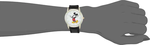 Vista 5 de Disney Mickey Mouse - Reloj analógico con correa de cuero de cuarzo clásico Cardiff para adultos Negro