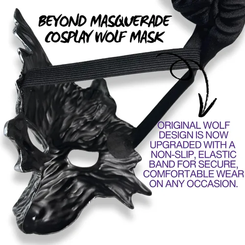 Vista 2 de Máscara de lobo de animales para mascarada, máscara de lobos, máscara de Halloween, cosplay, máscara de fiesta