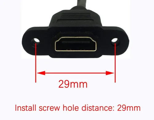 Vista 4 de CERRXIAN Cable de extensión HDMI 2.0 de alta velocidad de 5.9 in y 6 pulgadas en ángulo recto HDMI macho a hembra con orificio para tornillo