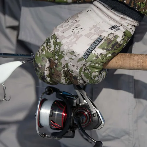 Vista 4 de Striker Guantes de pesca unisex Stealth impermeables y transpirables para exteriores con puño extendido y punta de dedo índice Tech Touch Transición