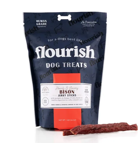 Vista 18 de Flourish Pets Angus - Palitos de carne seca de res, golosinas para perros, masticables de entrenamiento saludable (8 onzas)
