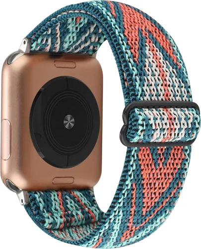 Vista 14 de Correa de reloj elástica ajustable compatible con Apple Watch de 1.49", 1.57", 1.61" (38 mm- 40 mm- 41 mm), pulsera elástica de nylon para mujer