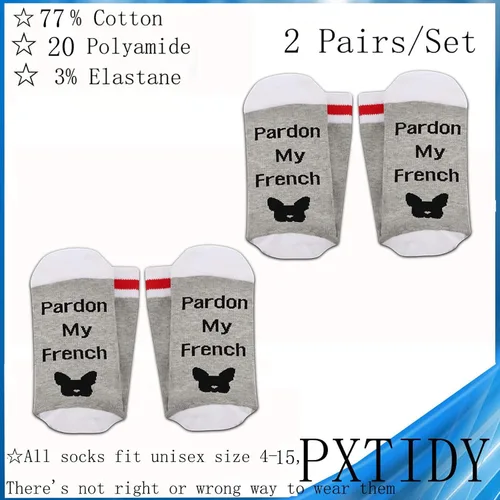 Vista 2 de PXTIDY - Calcetines de Bulldog francés para regalo de perro francés