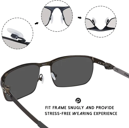 Vista 4 de PapaViva Replacement Nose Pieces & Ear Socks Rubber Kit for Oakley Tincup OX3184 Eyeglass