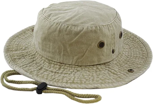 Vista 26 de The Hat Depot - Sombrero de safari, de algodón lavado a la piedra, de ala ancha, plegable, doble cara y sombrero de pesca