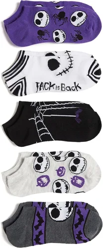Vista 12 de Disney Women's Nightmare Before Christmas No Show Socks (5 Pack)