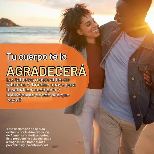 Vista 4 de 21st Century Vitamina C 500 mg Tabletas masticables, Naranja, 110 unidades Vitamin C 500 mg Chewable with Natural Orange Flavor, Daily Immune &