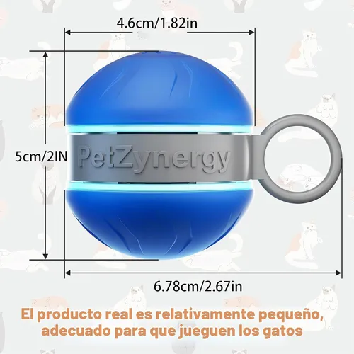 Vista 2 de Speedy 2.0 Tail - Juguetes interactivos para gatos adultos aburridos de interior, bolas de juguete automáticas recargables para gatos que se mueven