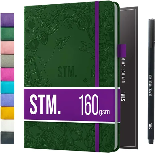 Vista 27 de Cuaderno de cuadrícula de puntos con viñetas Cuadernos diarios A5 para escritura personal, trabajo, mujeres papel grueso de 120gsm, tapa dura