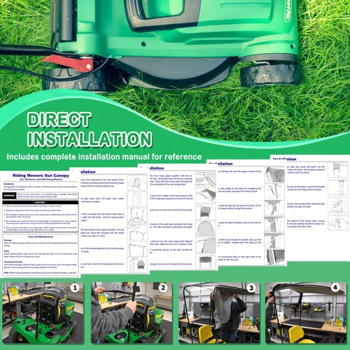 Vista 4 de LP68122 LP51702 - Toldo para cortacésped para tractores de césped John Deere serie 100/D100/E100/L100/LA100/S100/S200
