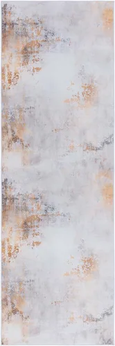 Vista 2 de SAFAVIEH Tacoma Collection - Alfombra de área de 2 pies 6 pulgadas x 6 pies, gris y dorado, antideslizante y fácil de limpiar, ideal para sala
