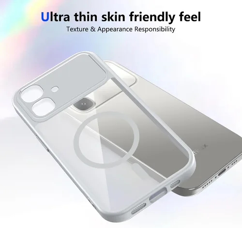 Vista 203 de Funda magnética transparente compatible con Xiaomi 17T, color negro 2 en 1 PC + TPU cubierta de teléfono a prueba de golpes, carcasa protectora