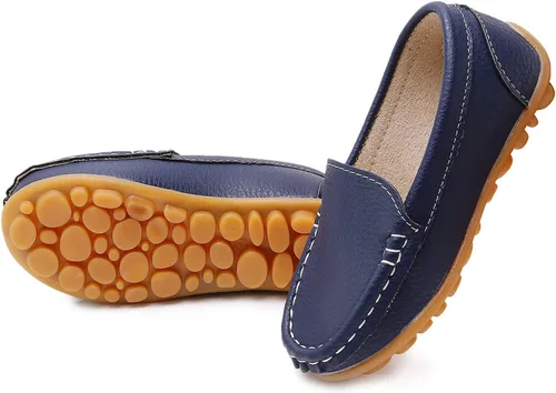 Vista 2 de RVROVIC Mocasines planos Oxford de piel sintética para niños y niñas (niño pequeñoniño pequeño)