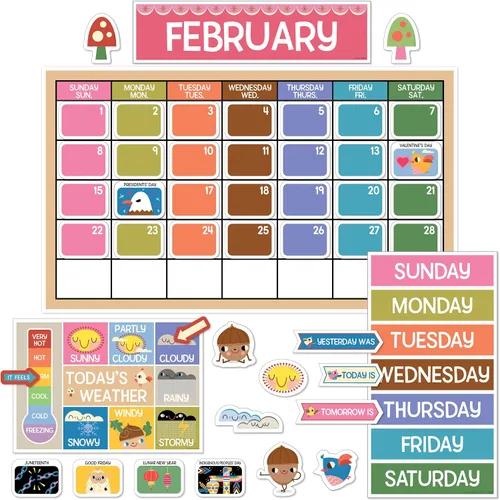 Vista 9 de Carson Dellosa Creatively Inspired - Juego de 118 piezas para calendario de aula, cabeceras mensuales, cumpleaños, cubiertas de números, estaciones