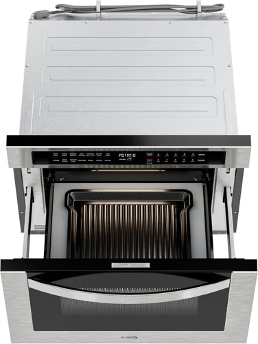 Vista 10 de KoolMore Cajón de microondas integrado de 24 pulgadas con freidora de aire, sensor de cocción, controles táctiles e interior de acero inoxidable
