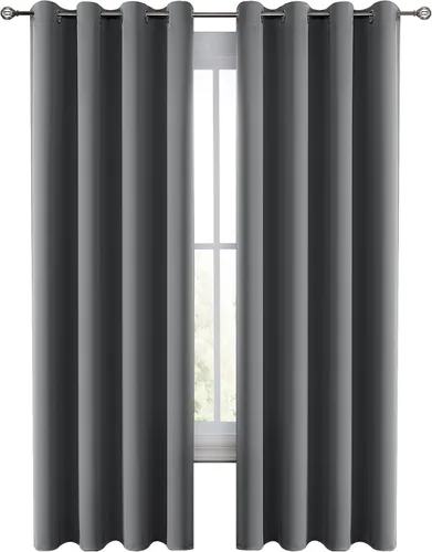 Vista 8 de LUX Décor - Juego de 2 paneles de cortinas opacas de alta calidad de 63 pulgadas de largo, cortinas de oscurecimiento de habitación con aislamiento